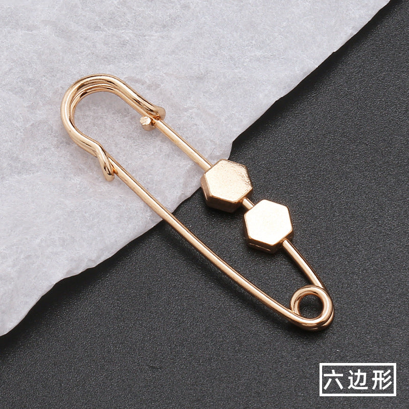 Brooch Pins Sweater Shawl Clip Neckline Safety Pin Star Flower Brooches for Women Clothing Pants Waist Tightener Decoration-158