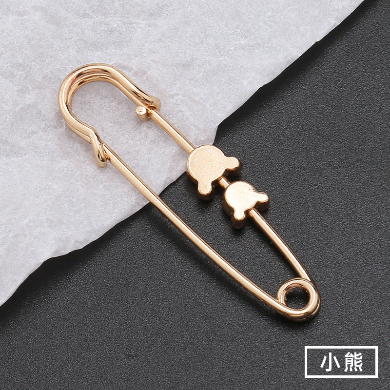 Brooch Pins Sweater Shawl Clip Neckline Safety Pin Star Flower Brooches for Women Clothing Pants Waist Tightener Decoration-158