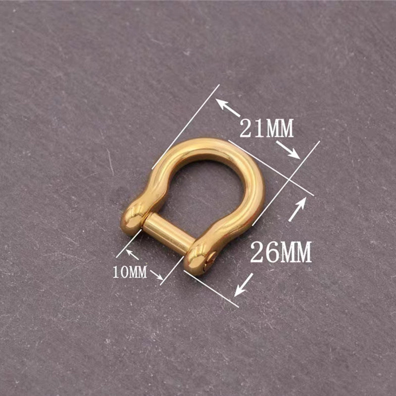 New Low price high quality U-shape D-shape buckle 100% brass vachette clasp strong connection buckle multiple size for choose-16