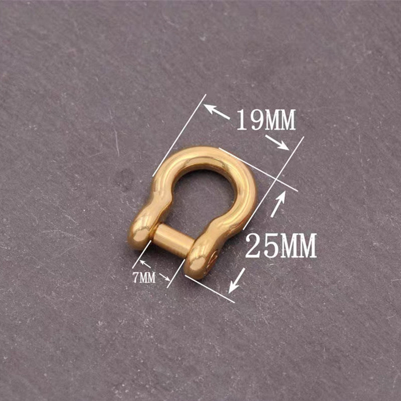 New Low price high quality U-shape D-shape buckle 100% brass vachette clasp strong connection buckle multiple size for choose-16