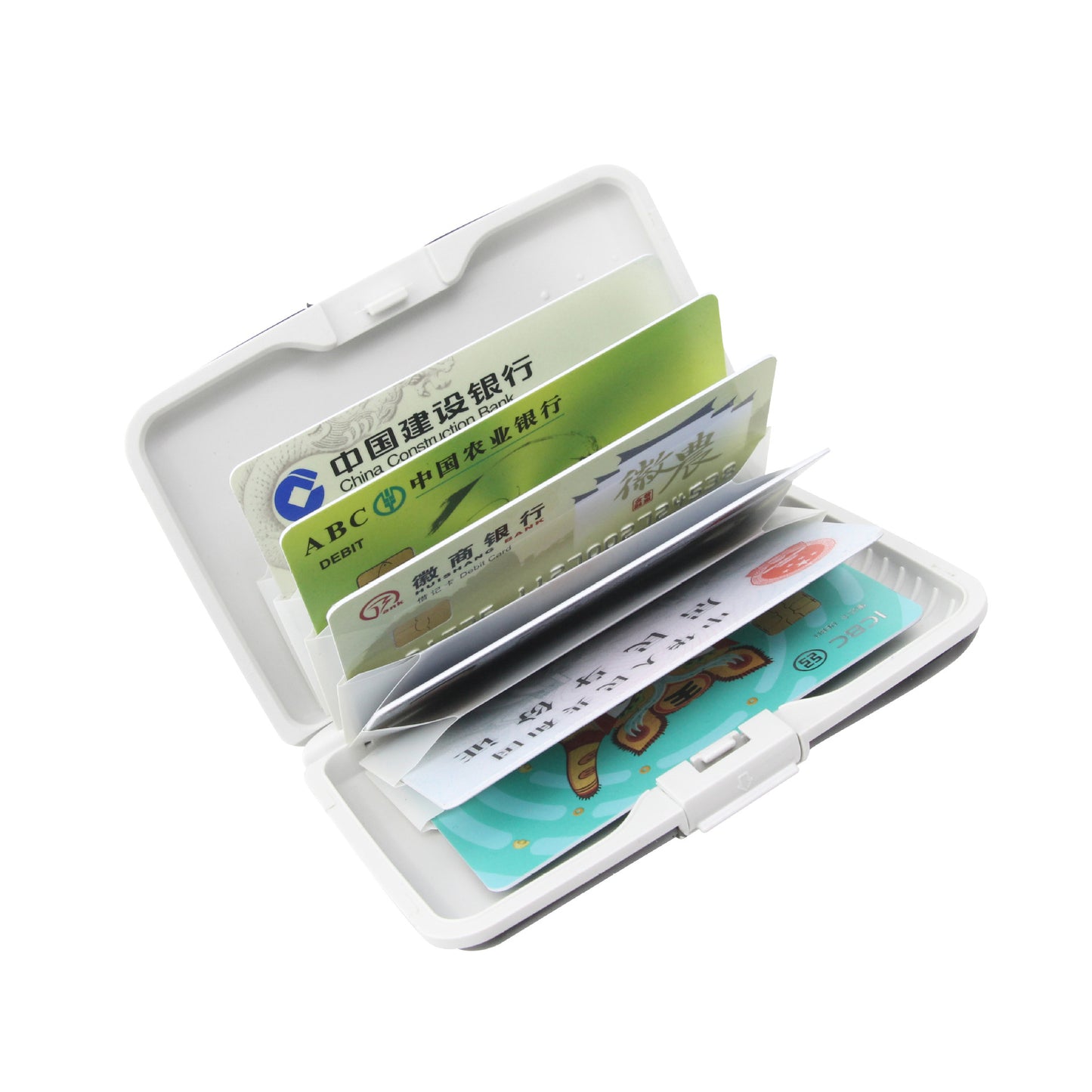Aluminum Slim Mini RFID Blocking Credit Card Protector Aluminum Business Card Case Metal ID travel Organizer Wallet with 6 Slots