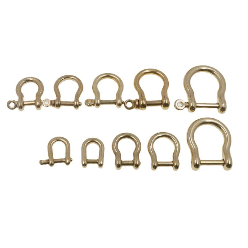 New Low price high quality U-shape D-shape buckle 100% brass vachette clasp strong connection buckle multiple size for choose-16