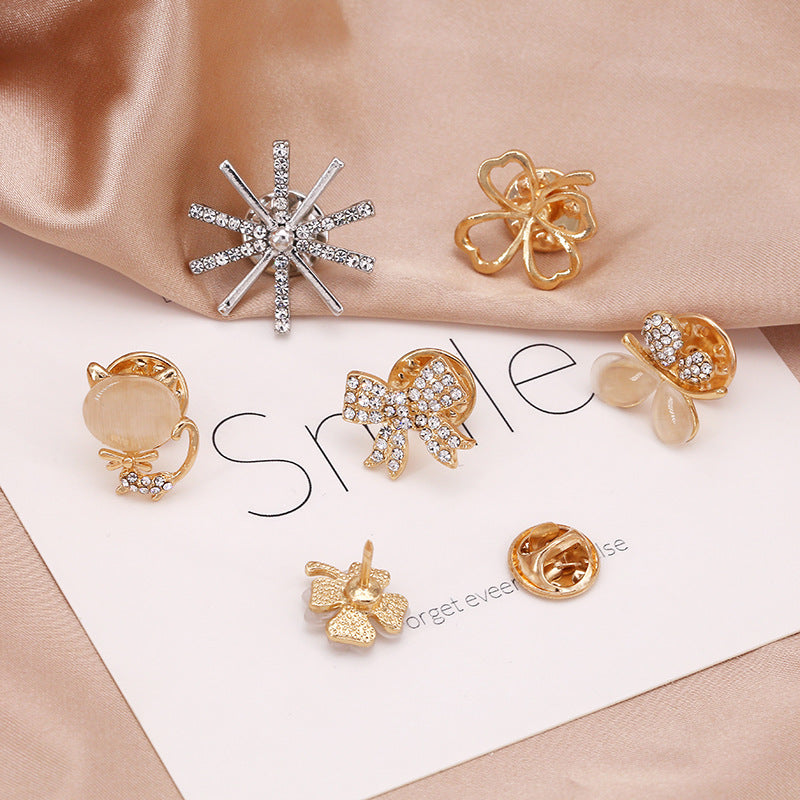 Cute Women Brooch Jewelry Opal Bow Clover Designer Brooches Pins Charm Clothing Accessories-161