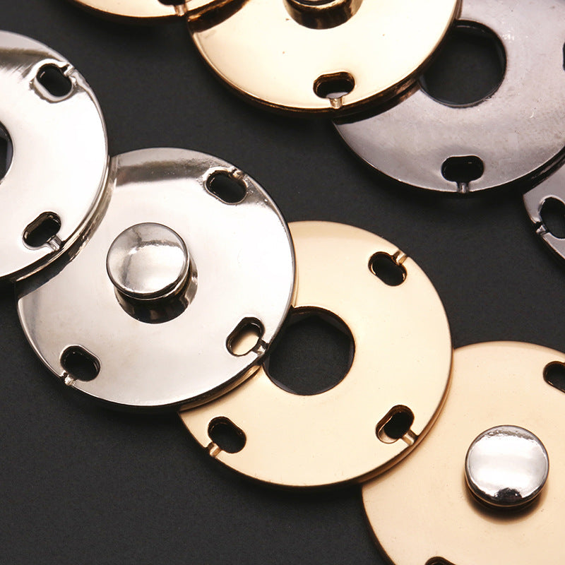 Factory Wholesale Round Plating Gold Sliver Custom Logo Size Color Metal Sewing Snap Button-162