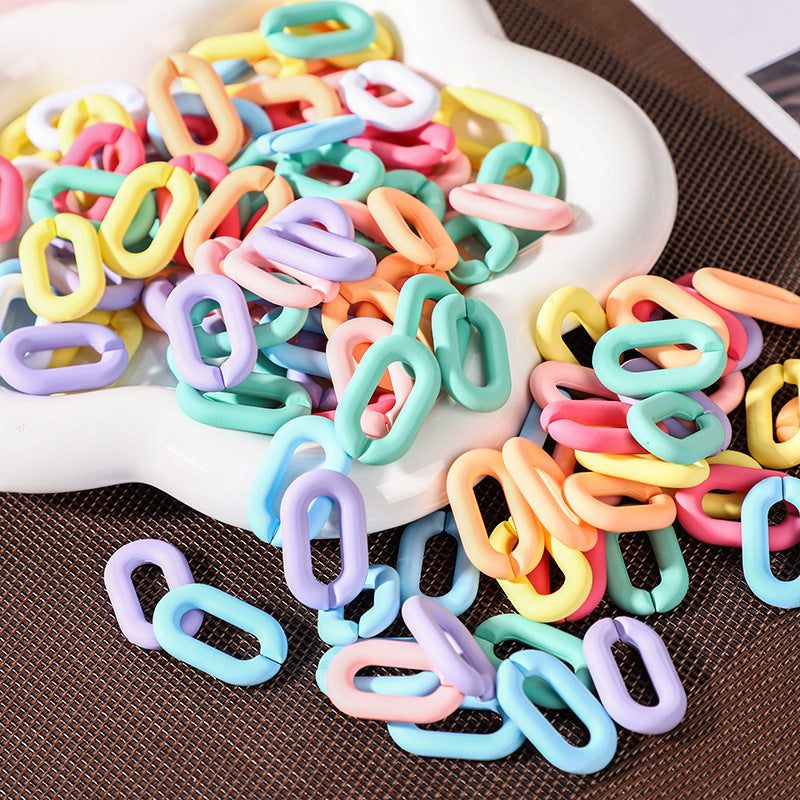 20*30mm Wholesale Colorful Resin Chain Link Acrylic Chain Link Diy Matt Acrylic Chain For Hang bag Phone Case-17