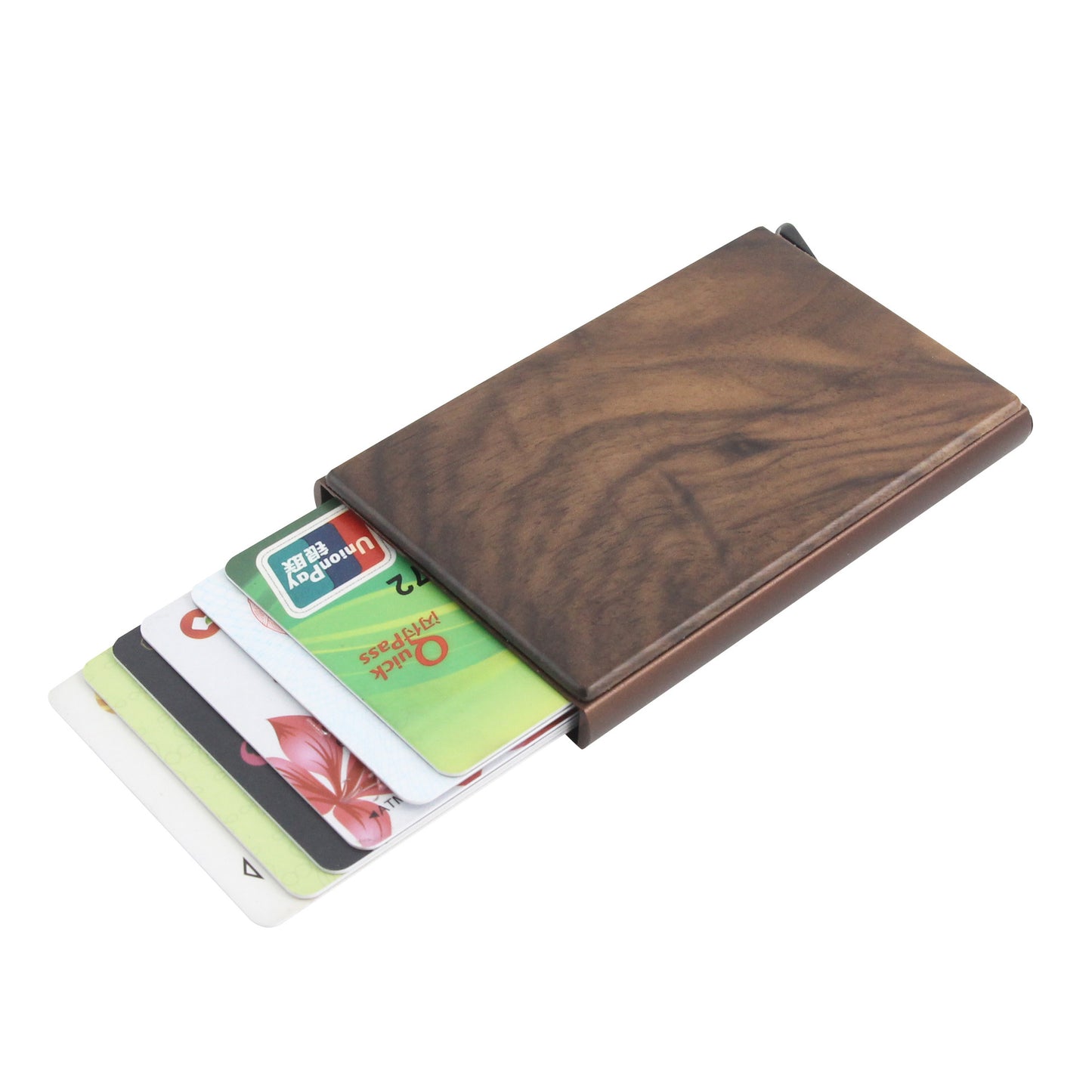 Advanced Design Resin Business Card Holder Art Wooden Bank Card Holder Portable Metal Wallet Document Holder