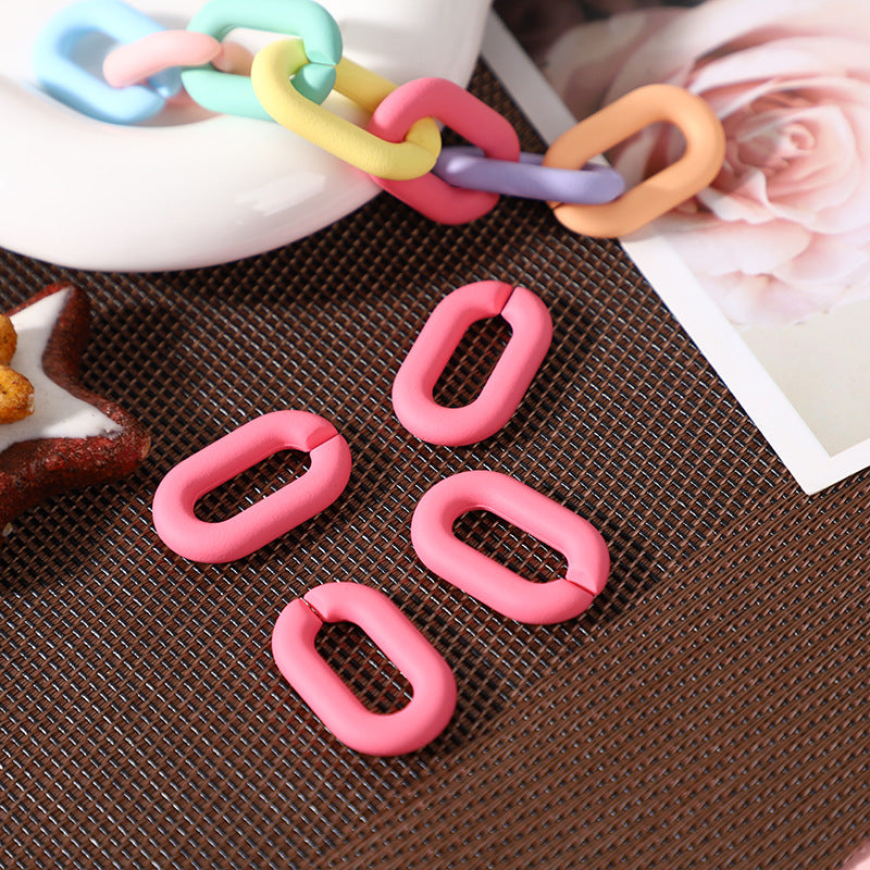 20*30mm Wholesale Colorful Resin Chain Link Acrylic Chain Link Diy Matt Acrylic Chain For Hang bag Phone Case-17