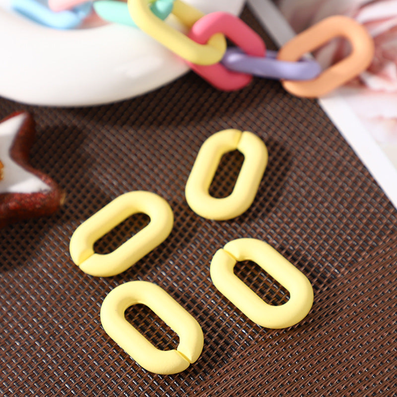 20*30mm Wholesale Colorful Resin Chain Link Acrylic Chain Link Diy Matt Acrylic Chain For Hang bag Phone Case-17