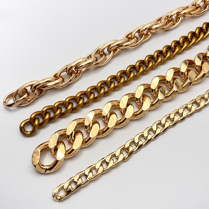 OEM Customized Mens Stainless Steel Silver Black Gold Chain Cuban link Bracelet-172