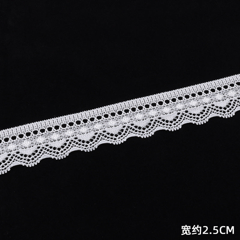 DIY Accessories Non Elastic Black and White Lace Trim Strip for Dress Neckline Skirt-173