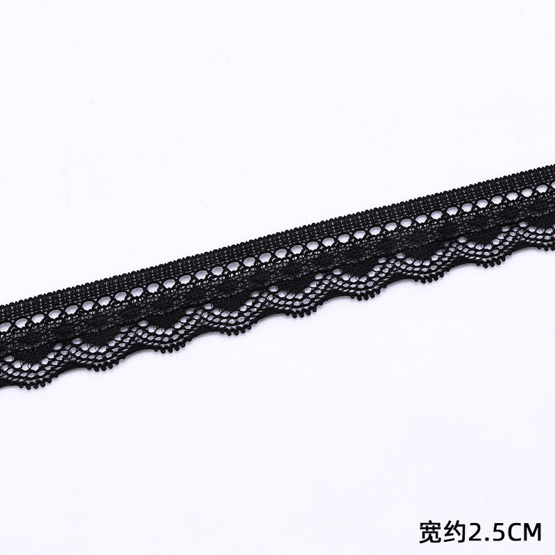 DIY Accessories Non Elastic Black and White Lace Trim Strip for Dress Neckline Skirt-173