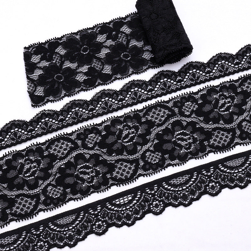 DIY Accessories Non Elastic Black and White Lace Trim Strip for Dress Neckline Skirt-173