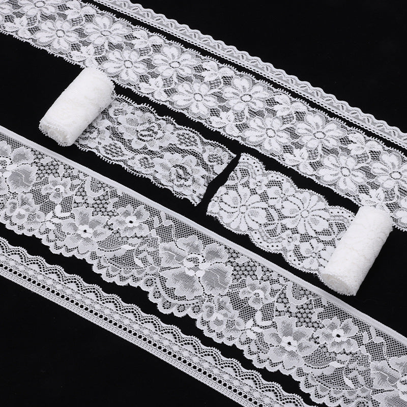 DIY Accessories Non Elastic Black and White Lace Trim Strip for Dress Neckline Skirt-173
