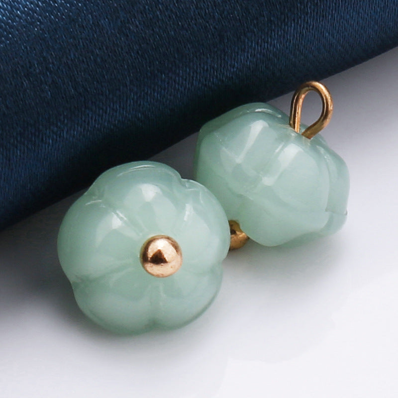 Fancy China Traditional Women Stone Shank Button Faux Jade Button for Cheongsam-78