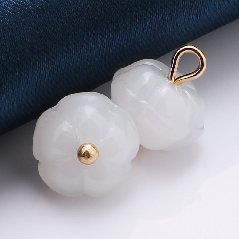 Fancy China Traditional Women Stone Shank Button Faux Jade Button for Cheongsam-78