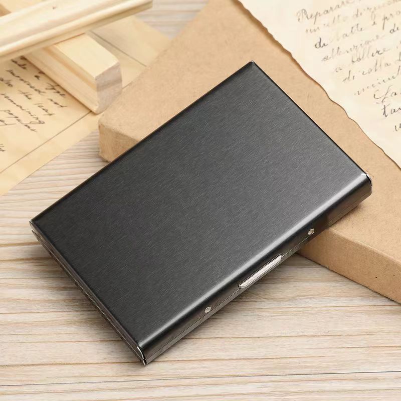 steel ID Card Holder Hard ID Card Case Protector for daily use 6 slots metal trading credit card holder