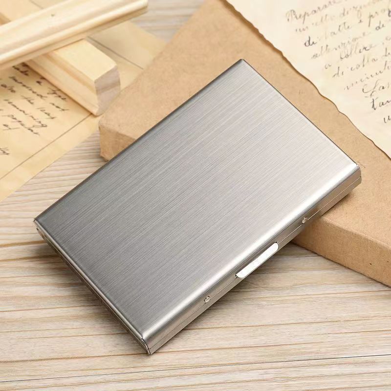 steel ID Card Holder Hard ID Card Case Protector for daily use 6 slots metal trading credit card holder
