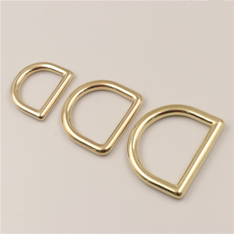 Good Quality Solid Brass Cast D Ring Welded Metal Heavy Duty Leather Strap Purse Dog Webbing Buckle Collar Belt Bag D Ring-18