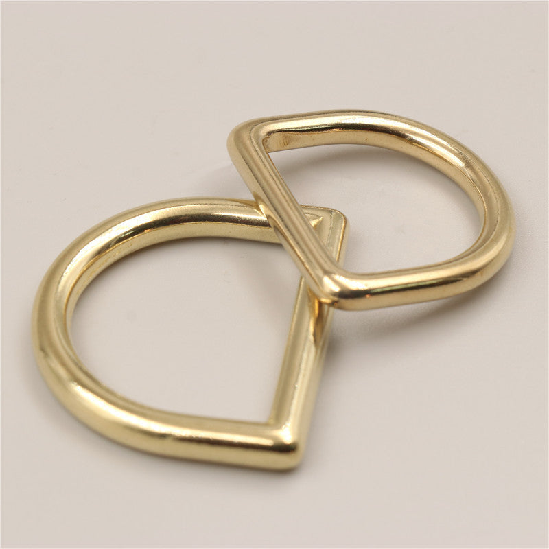Good Quality Solid Brass Cast D Ring Welded Metal Heavy Duty Leather Strap Purse Dog Webbing Buckle Collar Belt Bag D Ring-18