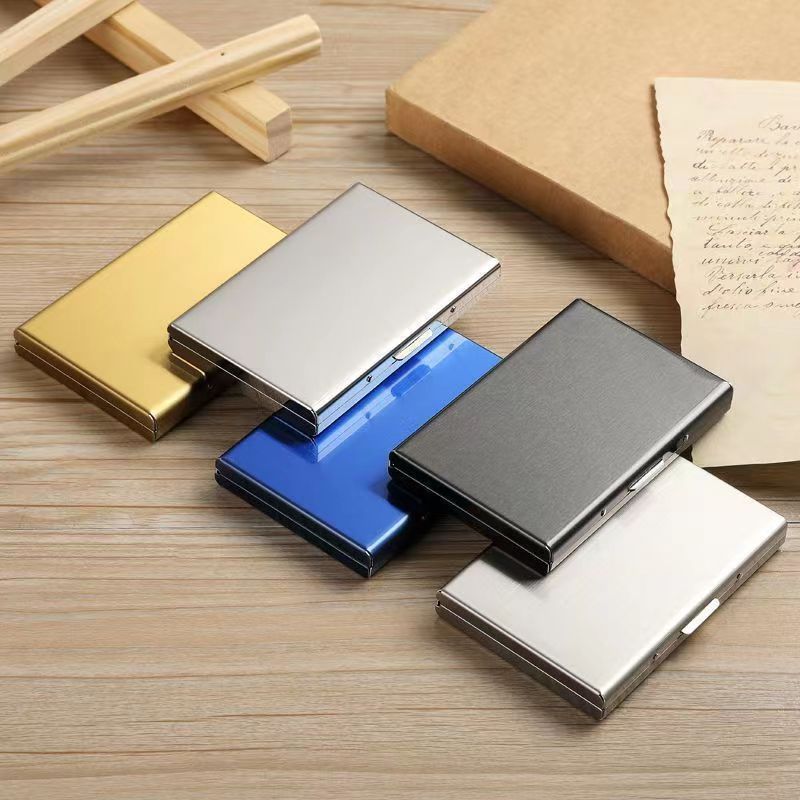 steel ID Card Holder Hard ID Card Case Protector for daily use 6 slots metal trading credit card holder