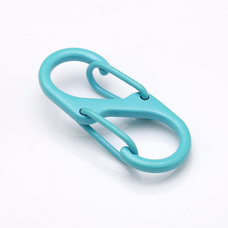 Paint color S Mountaineering Figure 8 S Shape double head zinc alloy spring diy jewelry link keychai-182