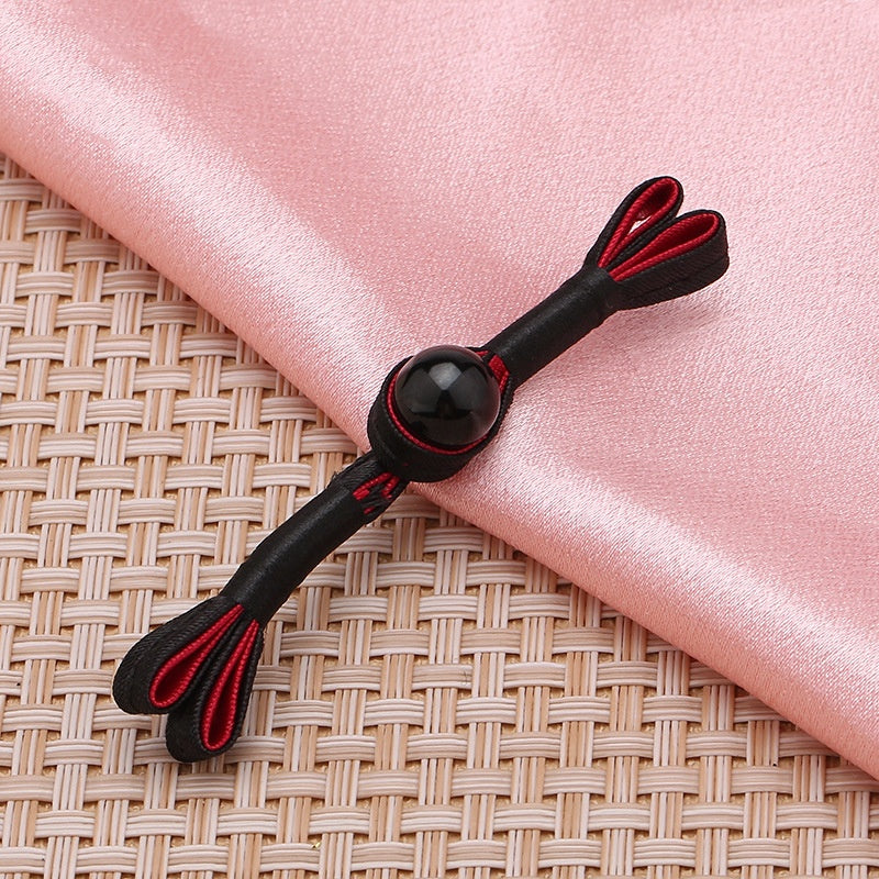 Chinese Traditional Red Swallowtail Knot Frog Button Cheongsam Beads for Clothing Shoes-187