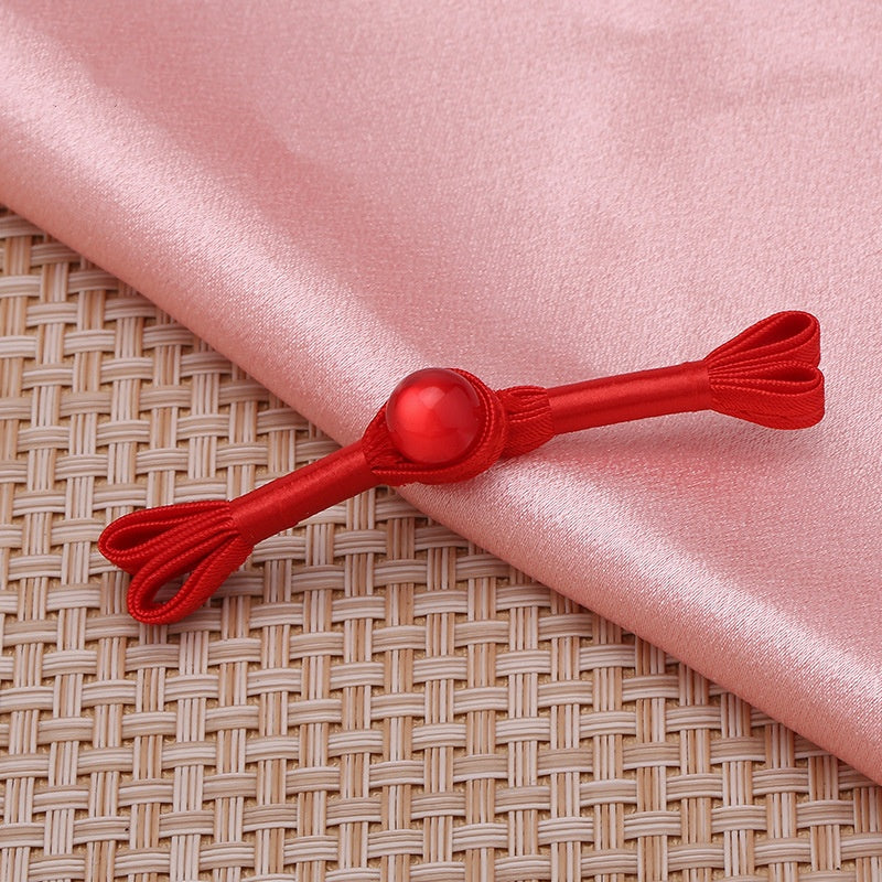 Chinese Traditional Red Swallowtail Knot Frog Button Cheongsam Beads for Clothing Shoes-187
