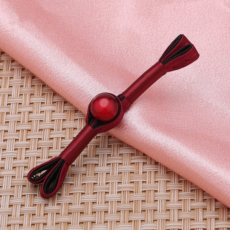 Chinese Traditional Red Swallowtail Knot Frog Button Cheongsam Beads for Clothing Shoes-187