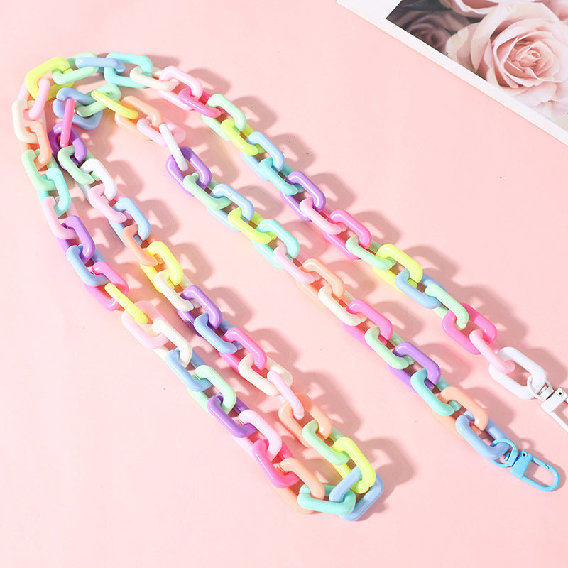17*25mm Detachable Acrylic Colored Buckle Beads Plastic Linking Chain Rings Quick Frosted Twist Link Curb Chain Connectors -19