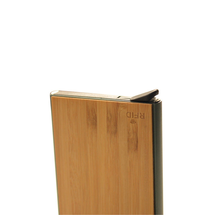 Minimalist Custom Wooden Metal Aluminum Rfid Business Money Clips Folder Credit Card Holder Men's Wallet