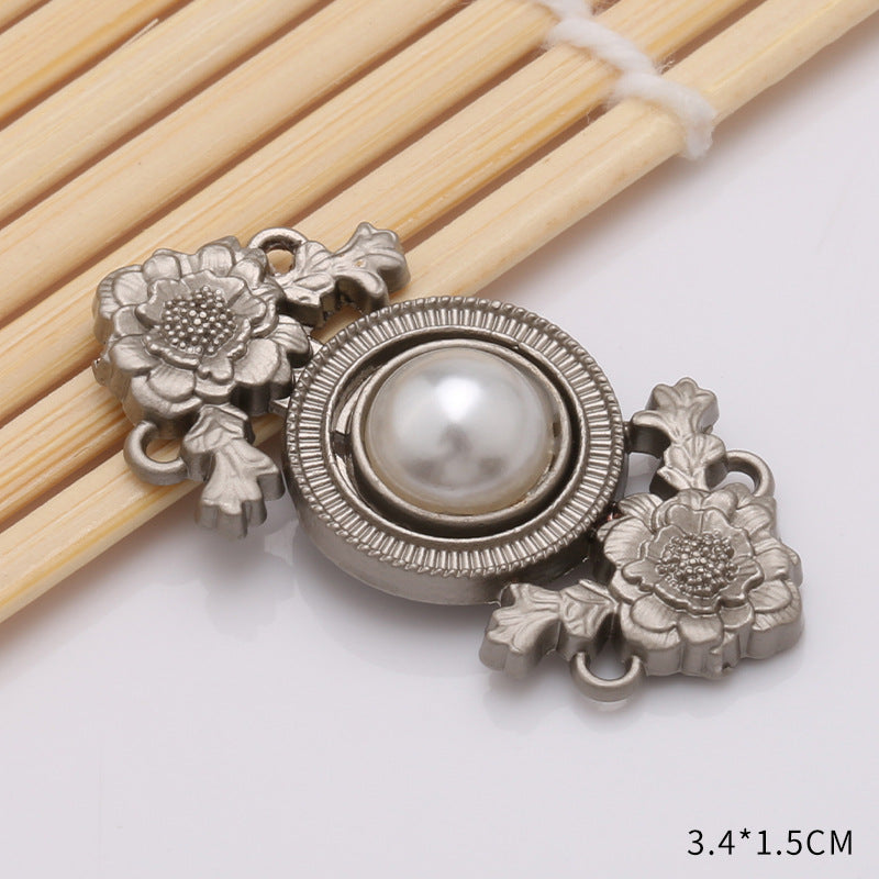Waist retraction Daisy flower button metal disc button mother button retro Chinese style cheongsam jeans waist retraction magic-195