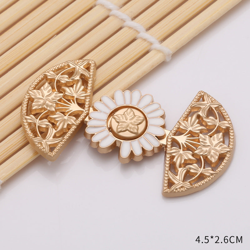 Waist retraction Daisy flower button metal disc button mother button retro Chinese style cheongsam jeans waist retraction magic-195