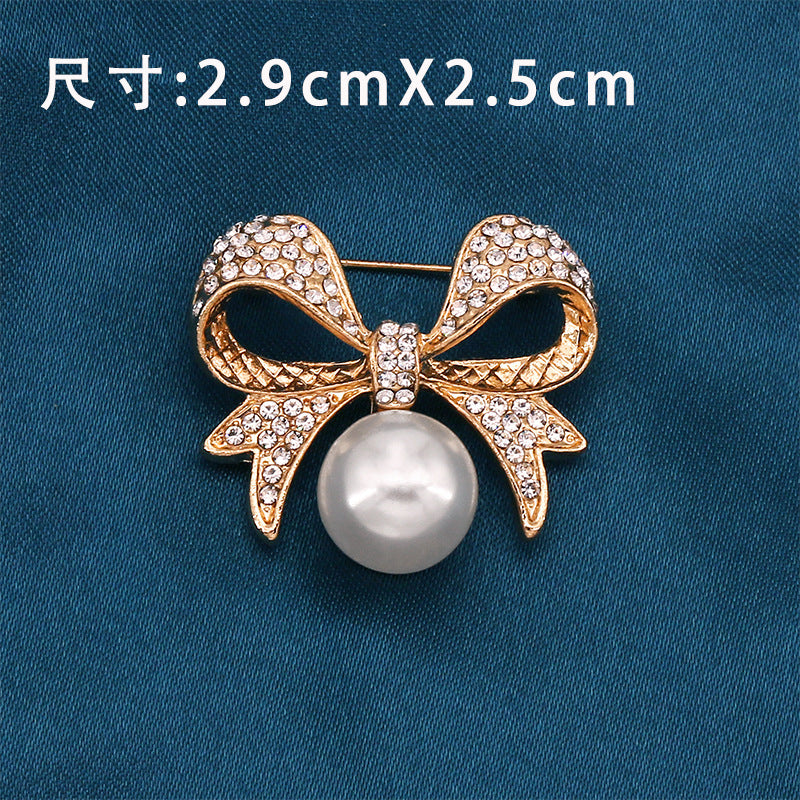 Alloy Butterfly Pearl Brooch Clothing Pin Fastener For Women Clothing Garment Bag Accessories Decoration-199