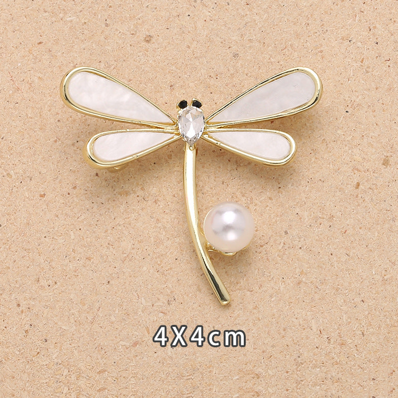 Alloy Butterfly Pearl Brooch Clothing Pin Fastener For Women Clothing Garment Bag Accessories Decoration-199