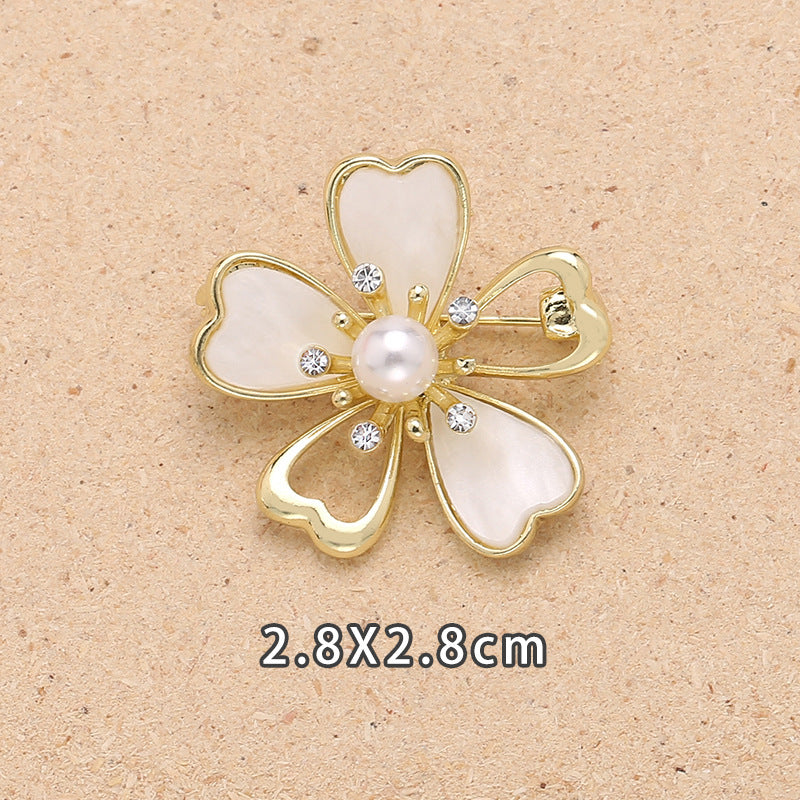 Alloy Butterfly Pearl Brooch Clothing Pin Fastener For Women Clothing Garment Bag Accessories Decoration-199