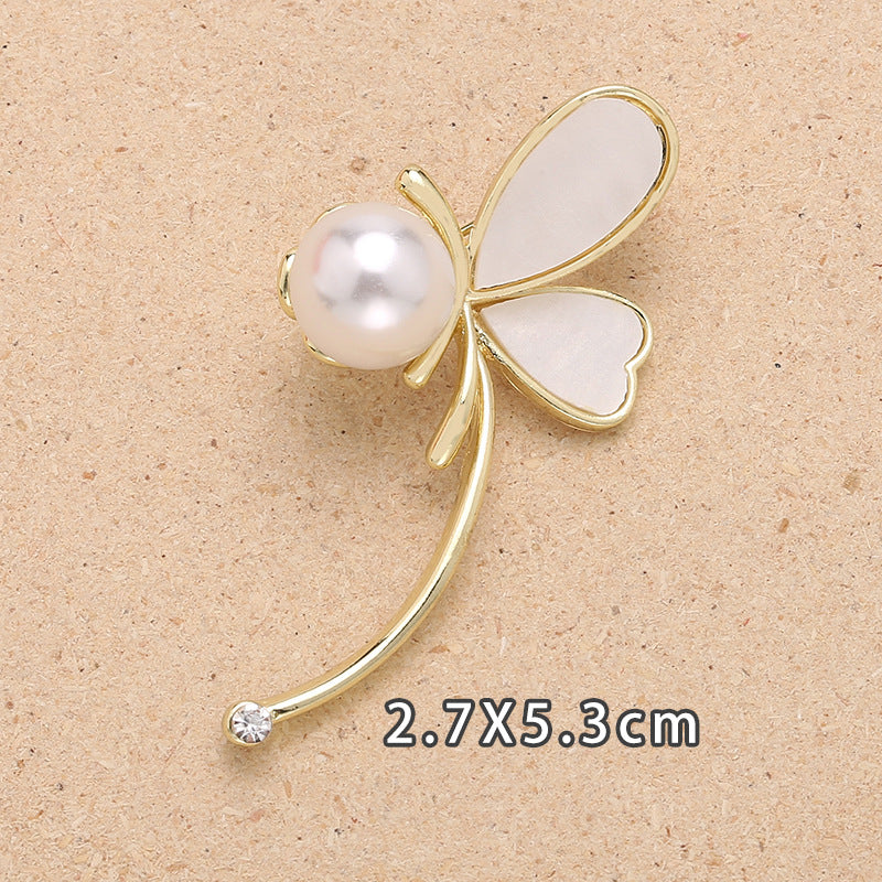Alloy Butterfly Pearl Brooch Clothing Pin Fastener For Women Clothing Garment Bag Accessories Decoration-199
