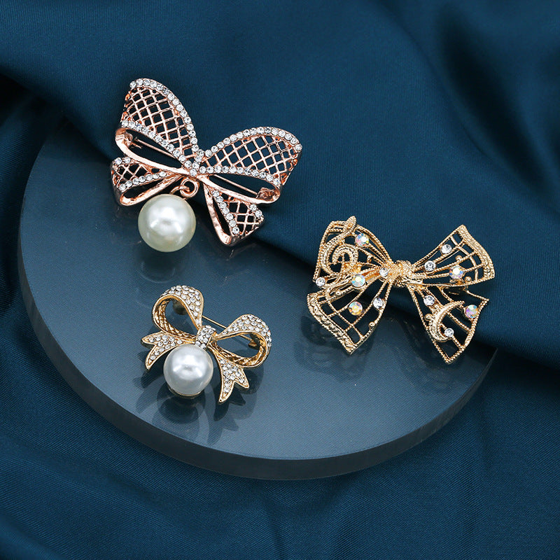 Alloy Butterfly Pearl Brooch Clothing Pin Fastener For Women Clothing Garment Bag Accessories Decoration-199