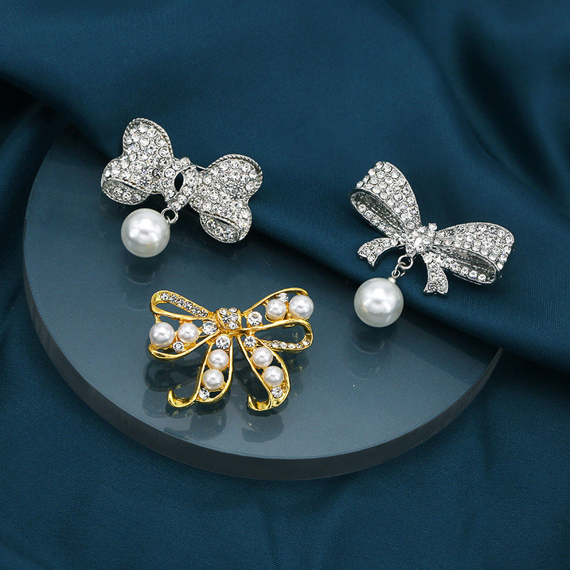 Alloy Butterfly Pearl Brooch Clothing Pin Fastener For Women Clothing Garment Bag Accessories Decoration-199