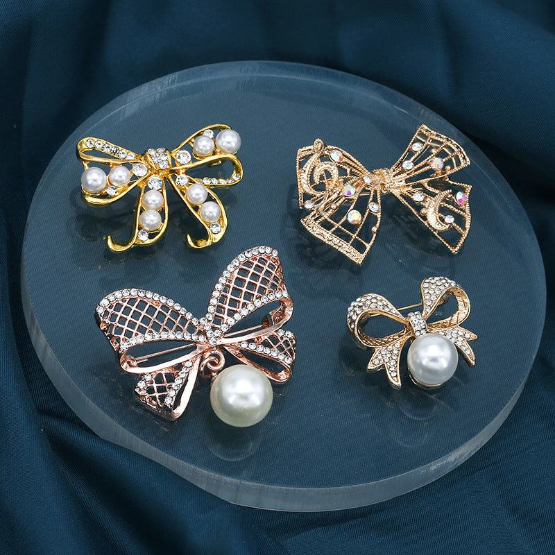 Alloy Butterfly Pearl Brooch Clothing Pin Fastener For Women Clothing Garment Bag Accessories Decoration-199