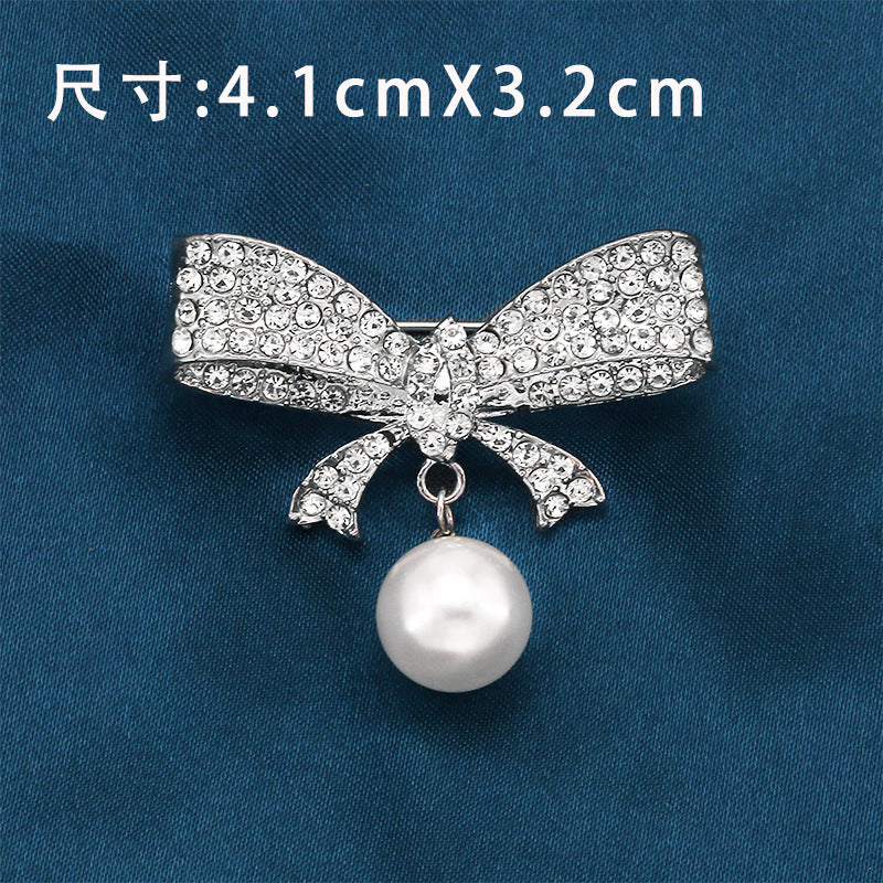 Alloy Butterfly Pearl Brooch Clothing Pin Fastener For Women Clothing Garment Bag Accessories Decoration-199