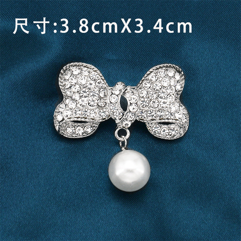 Alloy Butterfly Pearl Brooch Clothing Pin Fastener For Women Clothing Garment Bag Accessories Decoration-199