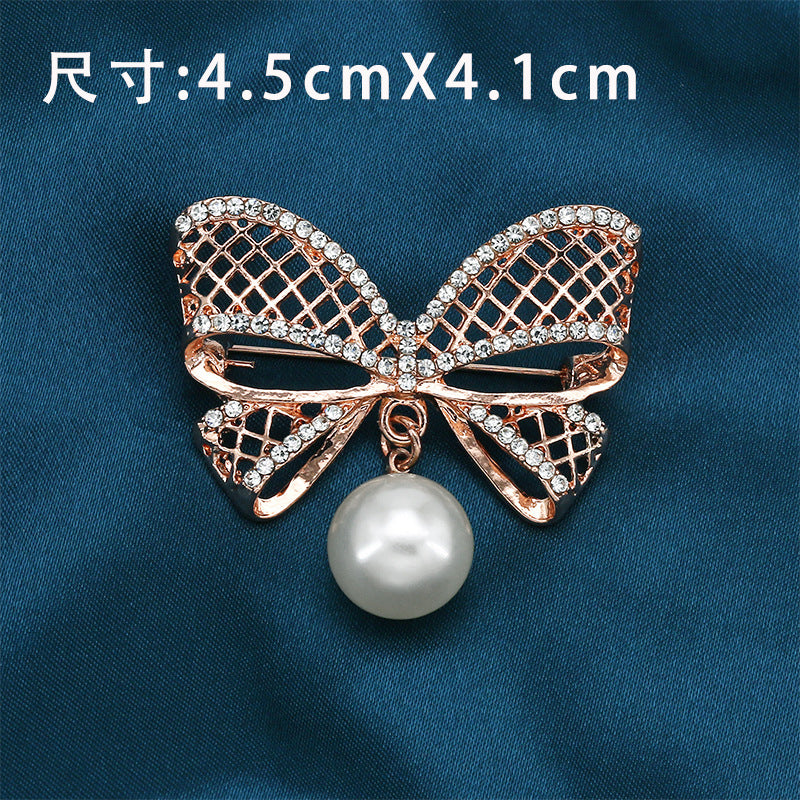 Alloy Butterfly Pearl Brooch Clothing Pin Fastener For Women Clothing Garment Bag Accessories Decoration-199