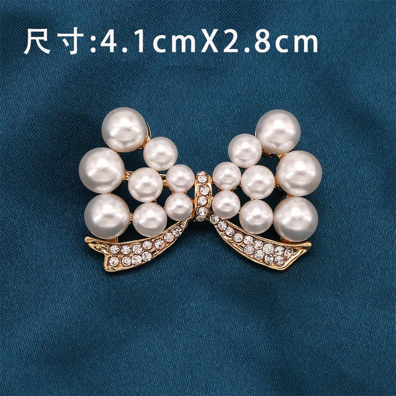 Alloy Butterfly Pearl Brooch Clothing Pin Fastener For Women Clothing Garment Bag Accessories Decoration-199