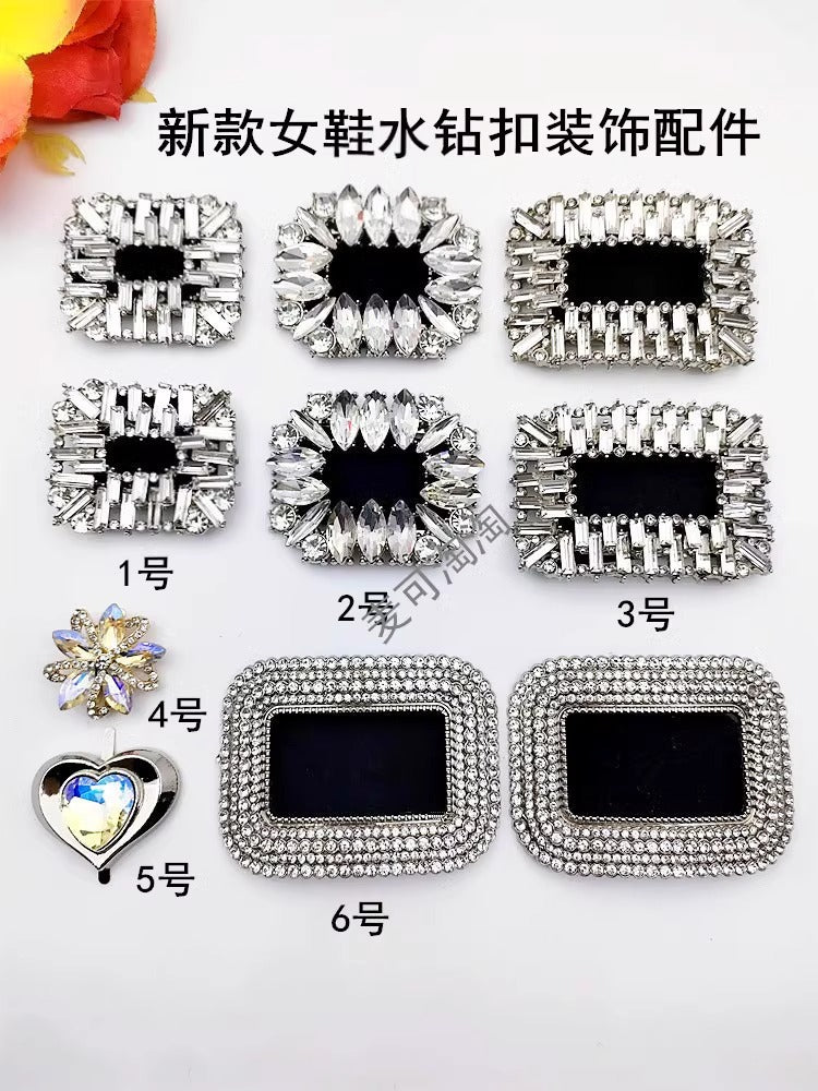 Factory Supply Lady Shoe Accessories Rhinestone Shoe Buckle Shoe Clips-155