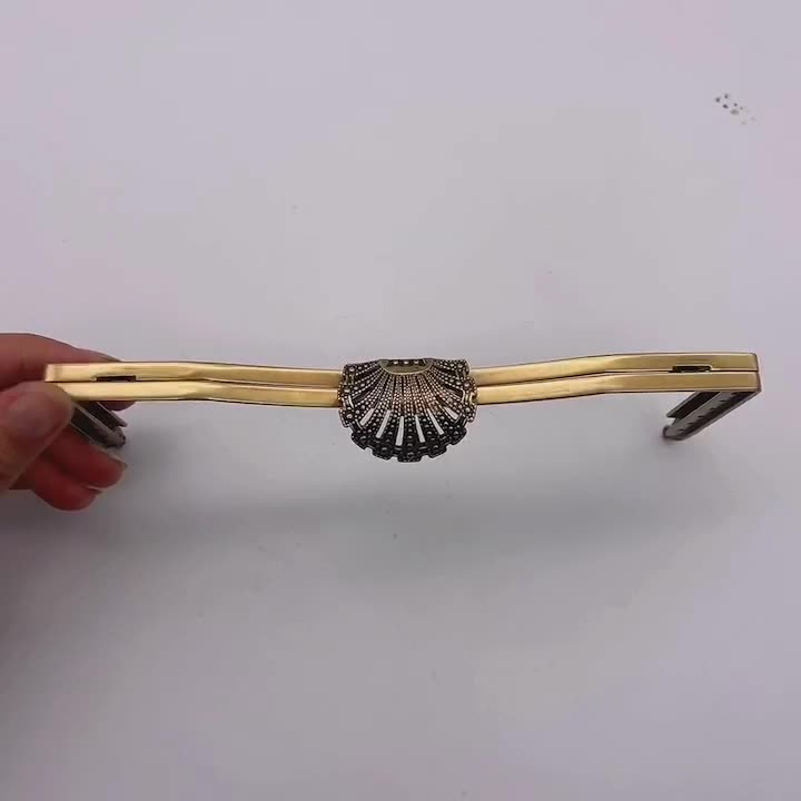 Handbag Hardware Accessories DIY Square Decorative Embossed Alloy Bags Handles Sewing Purse Frame Kiss Clasp-87