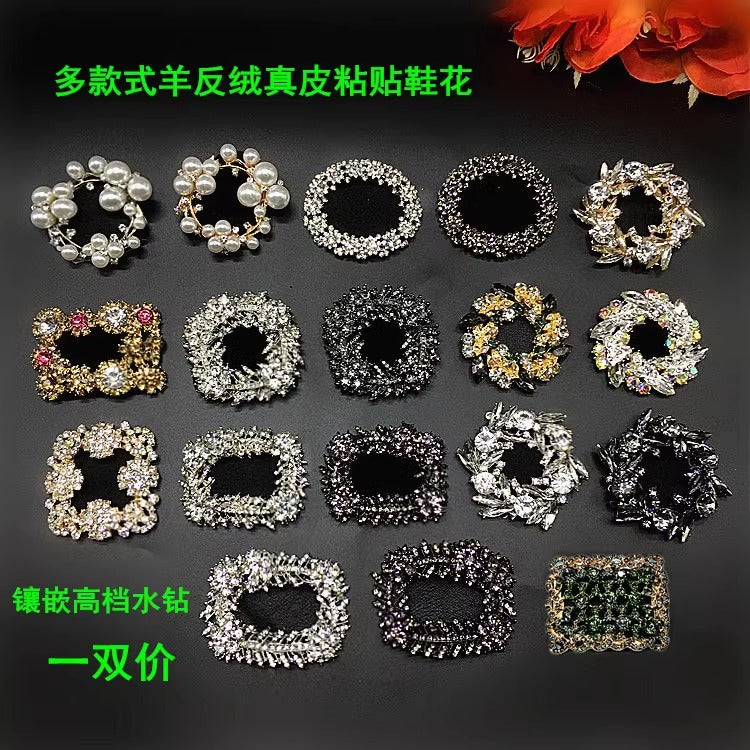 Wholesale DIY Ladies High Heels Shoe Accessories Crystal Rhinestone Flower Buckle Clip for Metal Sandal-49