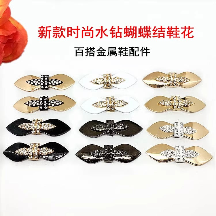 Zinc alloy diamond bow shoe buckle-160