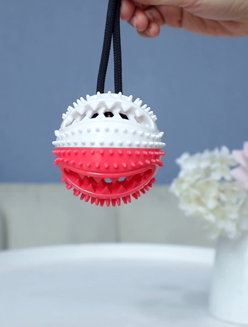 Pet Toy Soft Rubber Ball Chew Toys Tooth Cleaning Leakage Food Dog Chew Balls-83