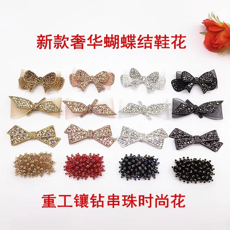 High Quality Sandal Rhinestone Ladies Sandals Upper Accessories butterfly Shoe Parts Accessories Decoration Accessories-5