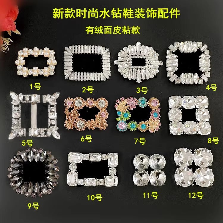 Fashion Diamond Removable Shoe Clips Metal Removable Shoe Accessories Buckles-148